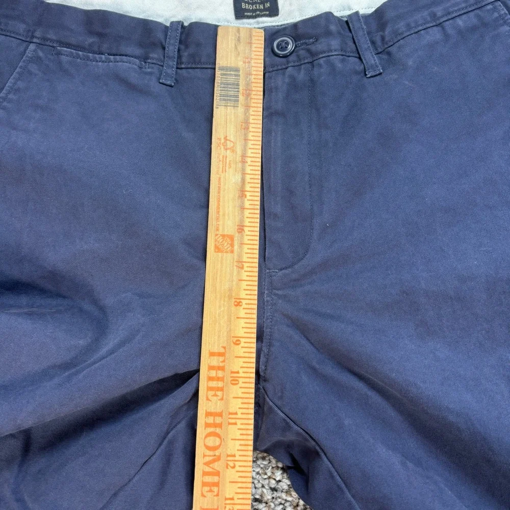 J.Crew Broken-In Men's 35x34 Chino Pants Navy Blue Flat Front Casual Trousers